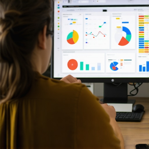 Person analyzing local SEO analytics on a laptop with charts and graphs.