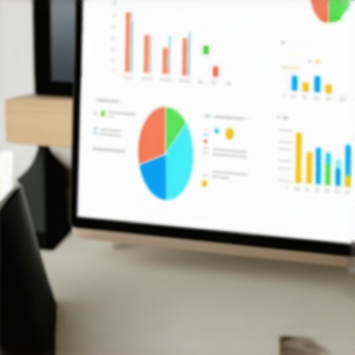 A workspace setup with laptop and SEO analytics charts for local business optimization