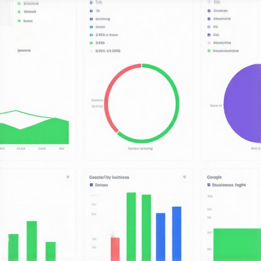 An illustrative screenshot of a Google Data Studio dashboard showing local SEO performance metrics.