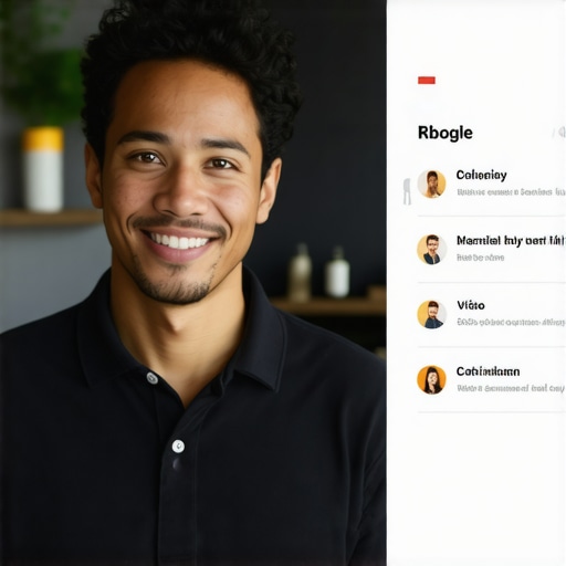 Business owner updating GMB profile with photos and videos.