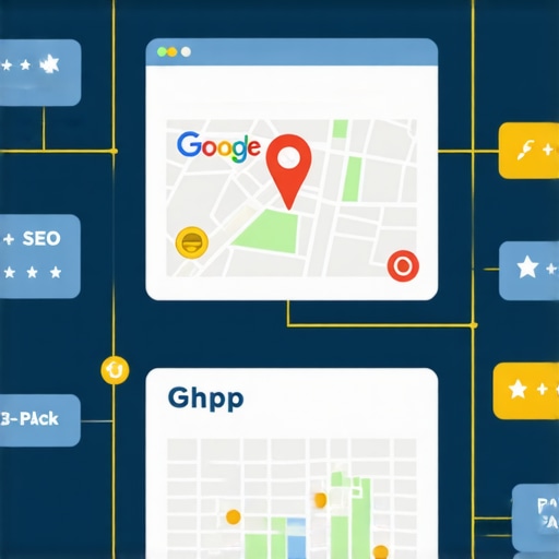 An infographic illustrating the multifaceted nature of GMB ranking signals, including citations, reviews, engagement, and content.