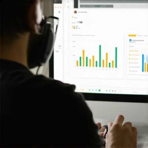 Person optimizing Google My Business profile showing analytics.