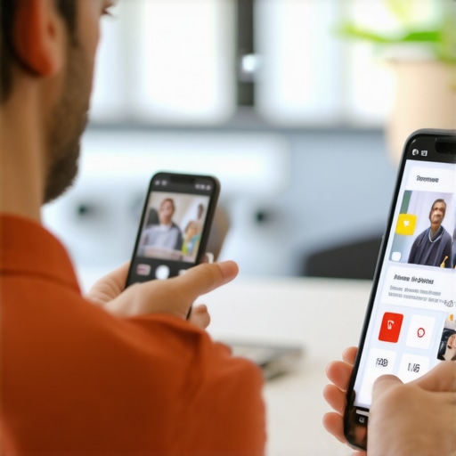 Business owner using NFC tags and live video proof in modern retail store to enhance Google Maps ranking